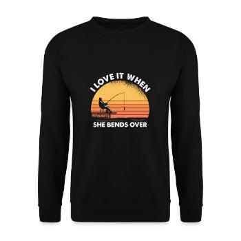 J’adore quand elle se penche sur I Funny Fishing - Sweat-shirt Unisexe - noir - Devant - Alina (178cm) & Michal (187cm)