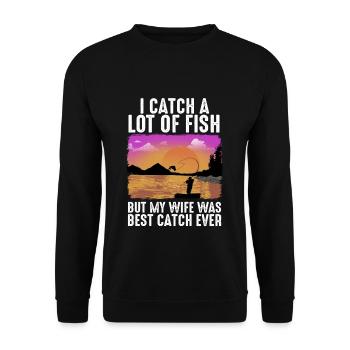 J’attrape beaucoup de poisson mais ma femme était la meilleure prise - Sweat-shirt Unisexe - noir - Devant - Alina (178cm) & Michal (187cm)