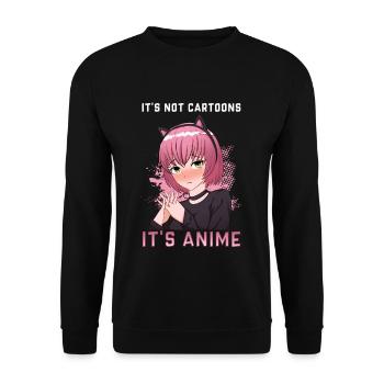 It's Not Cartoons It's Anime I Chibi Kawaii Otaku - Unisex Sweatshirt - black - Front - Alina (178cm) & Michal (187cm)
