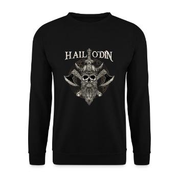 Je vous salue Odin I Guerrier Viking - Sweat-shirt Unisexe - noir - Devant - Alina (178cm) & Michal (187cm)