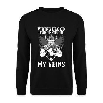 LE SANG VIKING COULE DANS MES VEINES I Walhalla - Sweat-shirt Unisexe - noir - Devant - Alina (178cm) & Michal (187cm)