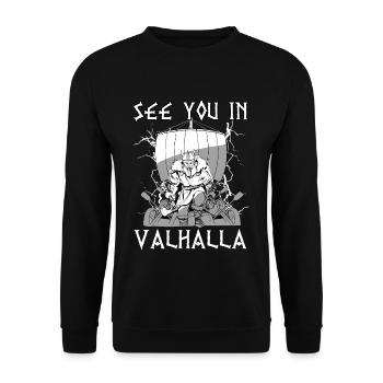 Rendez-vous à Valhalla I Valhalla Viking - Sweat-shirt Unisexe - noir - Devant - Alina (178cm) & Michal (187cm)