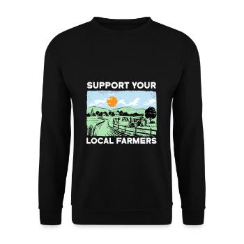 SUPPORT YOUR LOCAL FARMERS I Farming - Unisex Sweatshirt - black - Front - Alina (178cm) & Michal (187cm)