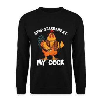 Arrête de jouer à ma bite I Farmer Farmer Funny - Sweat-shirt Unisexe - noir - Devant - Alina (178cm) & Michal (187cm)