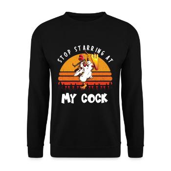 Arrête de jouer à ma bite I drôle de poulet poulets - Sweat-shirt Unisexe - noir - Devant - Alina (178cm) & Michal (187cm)