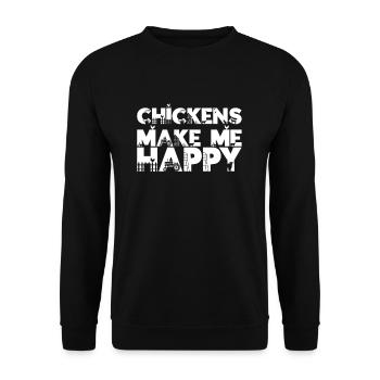 Chickens Make Me Happy I Funny Chicken - Unisex Sweatshirt - black - Front - Alina (178cm) & Michal (187cm)