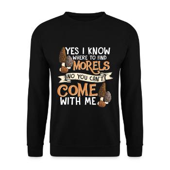 Yes i know where to find the Morels I Schwammerl - Unisex Pullover - Schwarz - Vorne - Alina (178cm) & Michal (187cm)