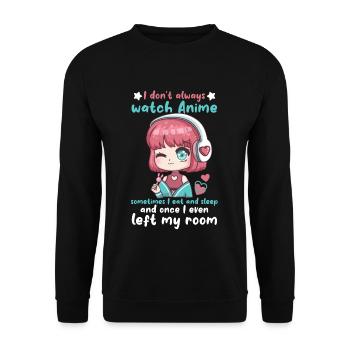 Je ne regarde pas toujours l’anime I cute Chibi Kawaii - Sweat-shirt Unisexe - noir - Devant - Alina (178cm) & Michal (187cm)