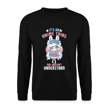 It's An Anime Thing You Wouldn't Understand - Unisex Sweatshirt - black - Front - Alina (178cm) & Michal (187cm)