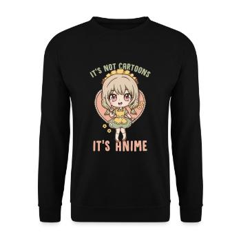 It's Not Cartoons It's Anime I Kawaii Otaku Girl - Unisex Pullover - Schwarz - Vorne - Alina (178cm) & Michal (187cm)