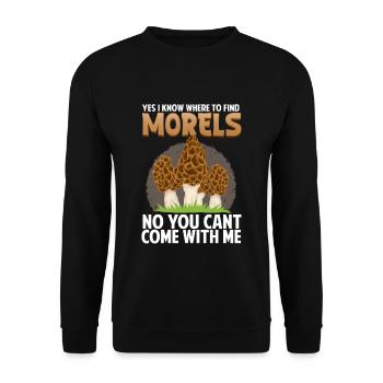Yes I Know Where To Find Good Morels I Schwammerl - Unisex Pullover - Schwarz - Vorne - Alina (178cm) & Michal (187cm)