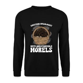Amateur Mycologist With Questionable Morels - Unisex Pullover - Schwarz - Vorne - Alina (178cm) & Michal (187cm)