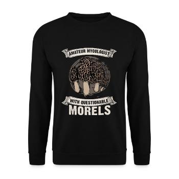 Amateur Mycologist With Questionable Morels - Unisex Pullover - Schwarz - Vorne - Alina (178cm) & Michal (187cm)