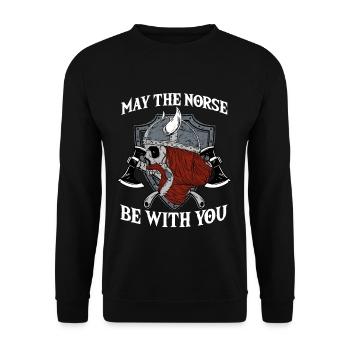 Que le Nord soit avec toi I Viking Valhalla - Sweat-shirt Unisexe - noir - Devant - Alina (178cm) & Michal (187cm)