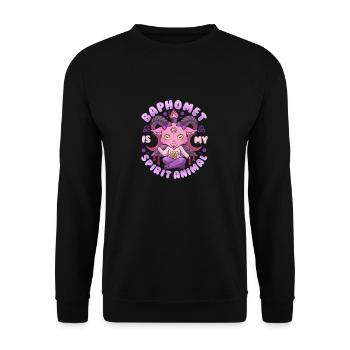 Baphomet Is My Spirit Animal I Satanic Occult - Unisex Sweatshirt - black - Front - Alina (178cm) & Michal (187cm)