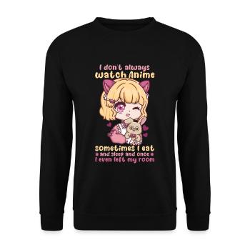 I Don't Always Watch Anime I Manga Kawaii Otaku - Unisex Pullover - Schwarz - Vorne - Alina (178cm) & Michal (187cm)
