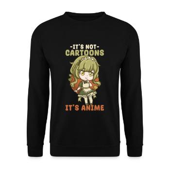 It's Not Cartoons It' Anime I Chibi Kawaii Otaku - Unisex Sweatshirt - black - Front - Alina (178cm) & Michal (187cm)