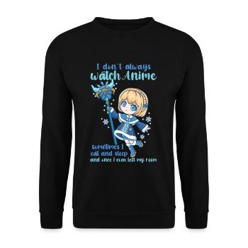 I Don't Always Watch Anime I Manga Kawaii Otaku - Unisex Pullover - Schwarz - Vorne - Alina (178cm) & Michal (187cm)
