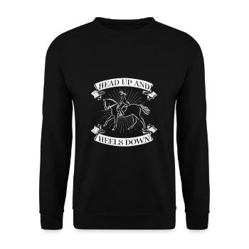 RIDEROUTLINEHEADUPHEELSDOWN - Unisex Sweatshirt - black - Front - Alina (178cm) & Michal (187cm)
