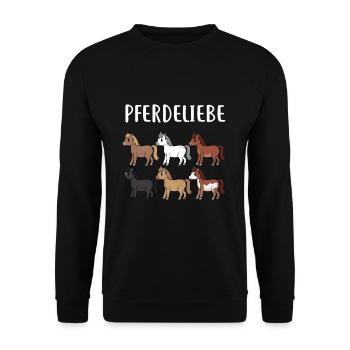 HORSESPACKPFERDELIEBE - Unisex Pullover - Schwarz - Vorne - Alina (178cm) & Michal (187cm)
