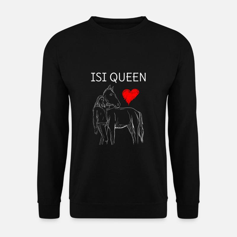 RIDERANDHORSEILLUSTRATION2 ISIQUEEN - Unisex Pullover - Schwarz