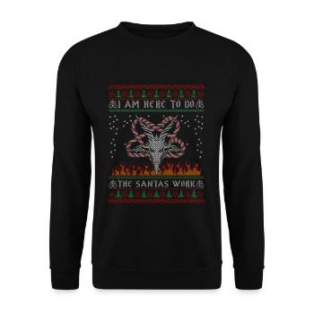 I Baphomet Death Metal - Unisex Sweatshirt - black - Front - Alina (178cm) & Michal (187cm)