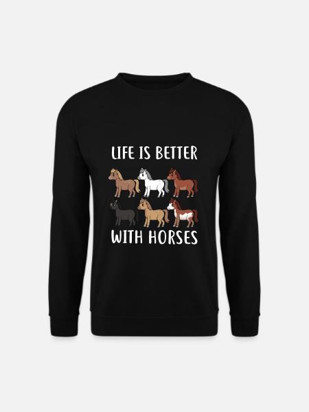 HORSESPACKLIFEISBETTERWITHHORSES - Unisex Sweatshirt - black