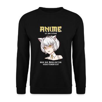 front 37031645650896319 - Unisex Pullover - Schwarz - Vorne - Alina (178cm) & Michal (187cm)