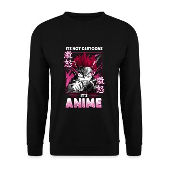 ANIME BOYS ITSNOTCARTOONSITSANIME - Unisex Sweatshirt - black - Front - Alina (178cm) & Michal (187cm)