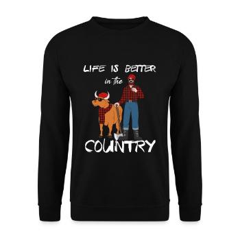 front 70101610704943946 - Unisex Pullover - Schwarz - Vorne - Alina (178cm) & Michal (187cm)