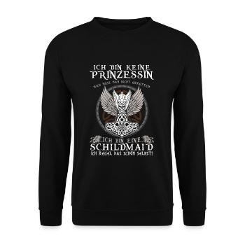 front 77131662293365696 - Unisex Pullover - Schwarz - Vorne - Alina (178cm) & Michal (187cm)
