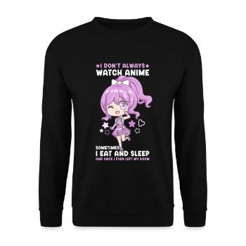 I Don't Always Watch Anime I Manga Kawaii Otaku - Unisex Pullover - Schwarz - Vorne - Alina (178cm) & Michal (187cm)