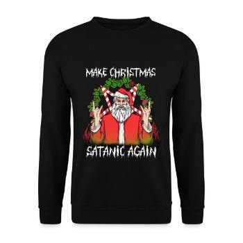 I Baphomet Death Metal - Unisex Sweatshirt - black - Front - Alina (178cm) & Michal (187cm)