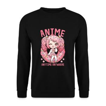 17391664892240580 avant - Sweat-shirt Unisexe - noir - Devant - Alina (178cm) & Michal (187cm)
