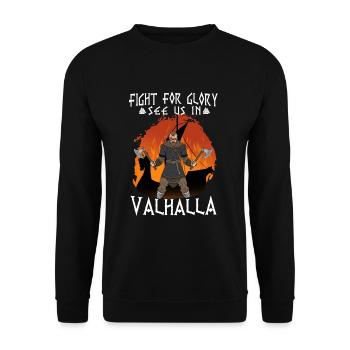 Battez-vous pour la gloire Voyez-nous au Valhalla I Viking - Sweat-shirt Unisexe - noir - Devant - Alina (178cm) & Michal (187cm)
