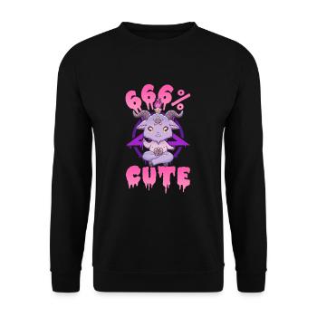 666% Cute Satanic Chibi Anime Kawaii Baphomet - Unisex Sweatshirt - black - Front - Alina (178cm) & Michal (187cm)