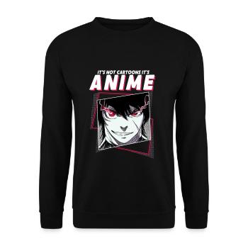 ANIME BOYS3 ITSNOTCARTOONSITSANIME - Unisex Sweatshirt - black - Front - Alina (178cm) & Michal (187cm)