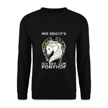 CROWNEDHORSE2MIRREICHTSICHGEHZUMPONYHOF - Unisex Sweatshirt - black - Front - Alina (178cm) & Michal (187cm)
