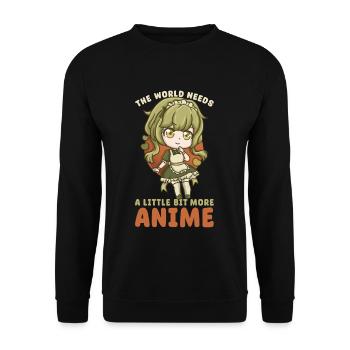 This Is My Anime Watching Shirt I Kawaii Otaku - Unisex Pullover - Schwarz - Vorne - Alina (178cm) & Michal (187cm)