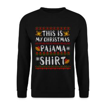 Noël 2 Chemise de pyjama de Noël - Sweat-shirt Unisexe - noir - Devant - Alina (178cm) & Michal (187cm)