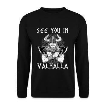 Rendez-vous au Valhalla I Mythologie Viking - Sweat-shirt Unisexe - noir - Devant - Alina (178cm) & Michal (187cm)