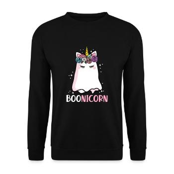 Halloween Boonicorn Unicorn Ghost Girls Gift - Unisex Sweatshirt - black - Front - Alina (178cm) & Michal (187cm)