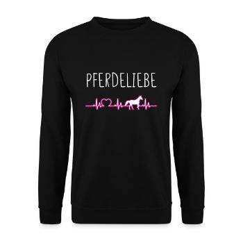 HEARTBEATPFERDELIEBE - Unisex Pullover - Schwarz - Vorne - Alina (178cm) & Michal (187cm)