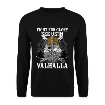 Combattez pour la gloire Voyez-nous dans la mythologie du Valhalla I - Sweat-shirt Unisexe - noir - Devant - Alina (178cm) & Michal (187cm)