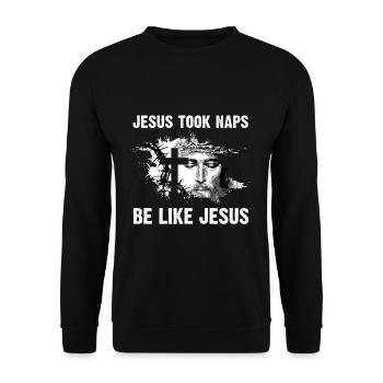 Jésus a fait des siestes être comme Jésus I Dieu Rédempteur - Sweat-shirt Unisexe - noir - Devant - Alina (178cm) & Michal (187cm)
