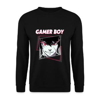 ANIME BOYS3 GAMERBOY - Unisex Sweatshirt - black - Front - Alina (178cm) & Michal (187cm)
