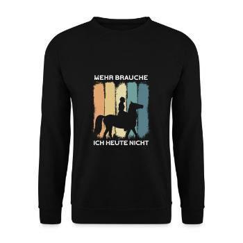 HORSERIDERVINTAGEMEHRBRAUCHEICHHEUTENICHT - Unisex Pullover - Schwarz - Vorne - Alina (178cm) & Michal (187cm)