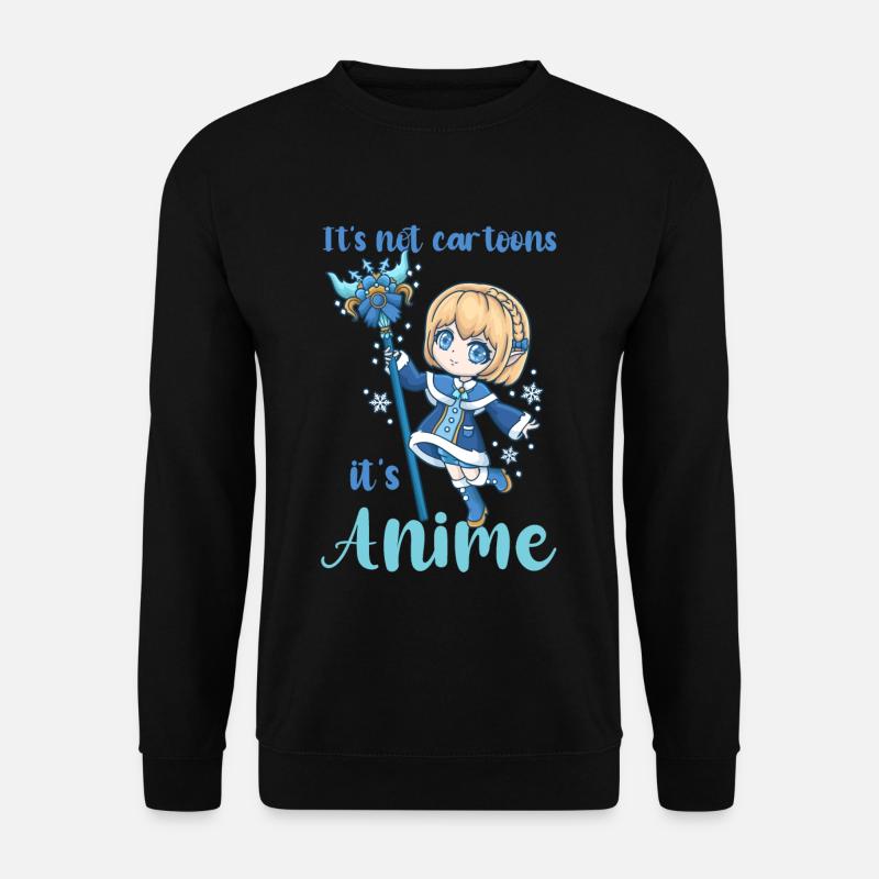 It's Not Cartoons It' Anime I Chibi Kawaii Otaku - Unisex Pullover - Schwarz