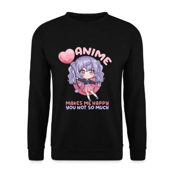 front 93771666604502626 - Unisex Pullover - Schwarz - Vorne - Alina (178cm) & Michal (187cm)