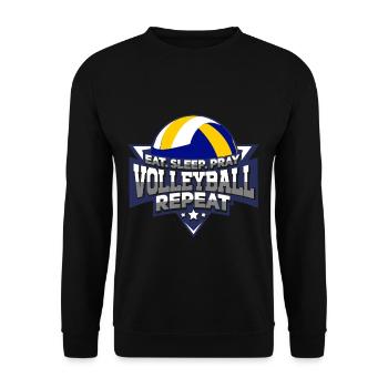Manger Dormir Priez Volleyball Répéter le cadeau sportif - Sweat-shirt Unisexe - noir - Devant - Alina (178cm) & Michal (187cm)